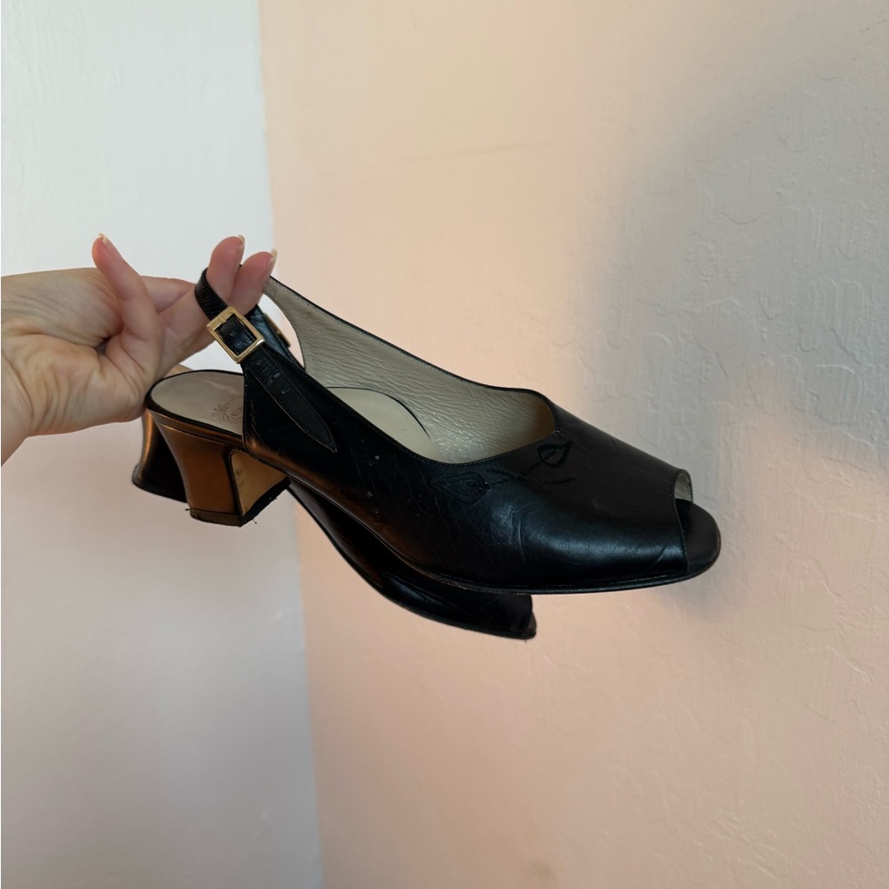 Vintage Spanish Leather Sling Backs